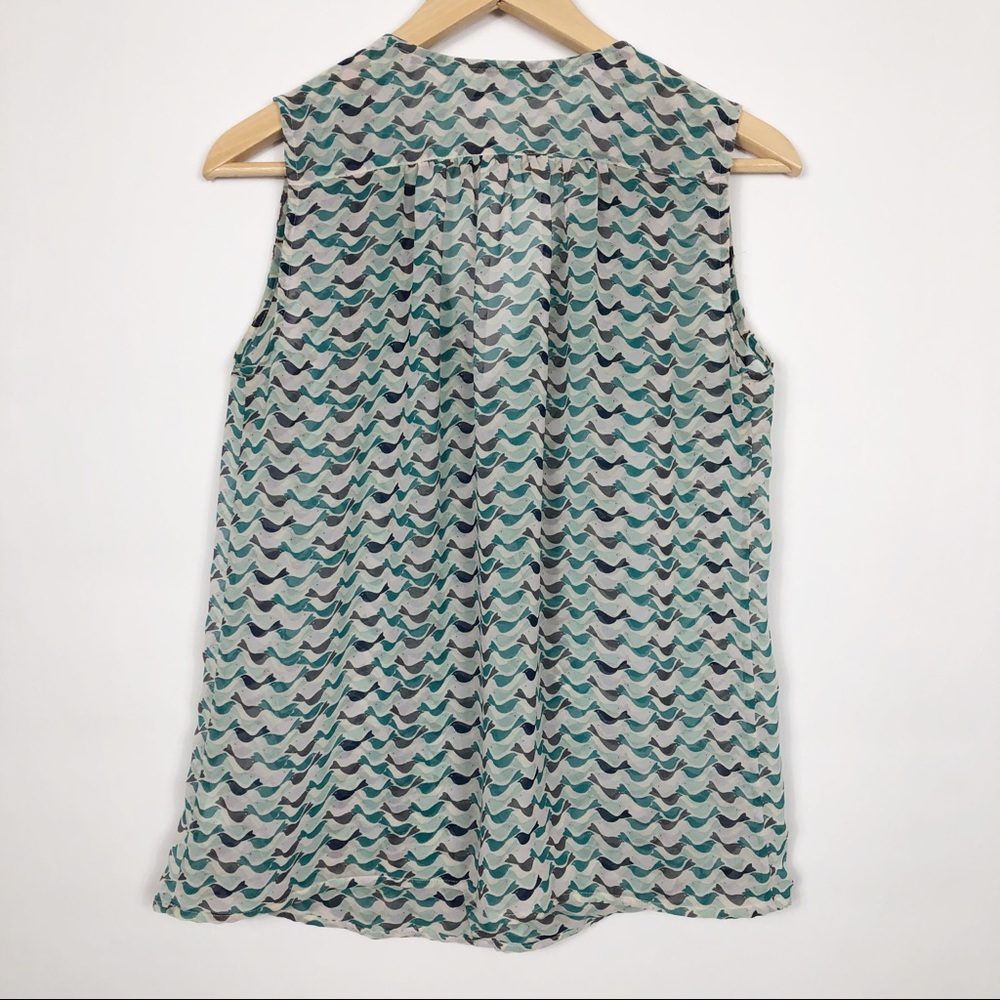 CAbi Sheer Faux Wrap Bird Tweet Tank - Picture 5 of 6